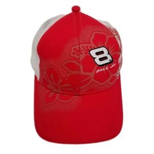 NASCAR Chase Authentics Dale Jr. #8 Red Mesh Back Hook‎ And Loop Fabric Back
